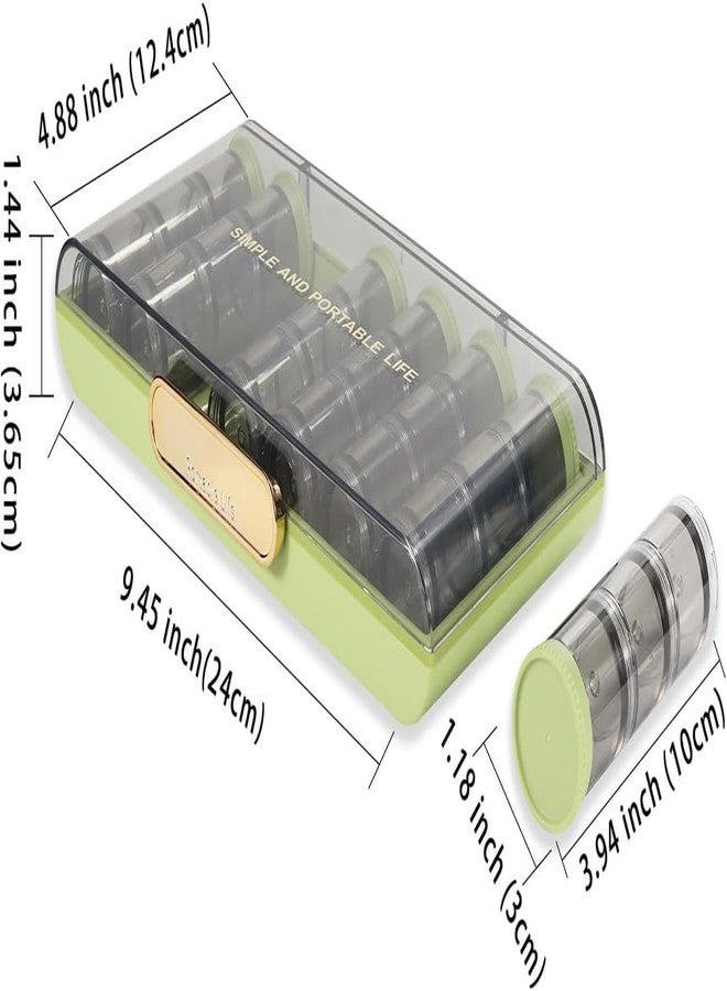 Vroxy منظم حبوب أسبوعي قابل للتكديس من Vroxy، 7 أيام - 21 قسمًا، علبة حبوب 3 مرات في اليوم، موزع فيتامينات وأدوية ومكملات غذائية مناسب للسفر مع ختم آمن (قطعة واحدة) - Image 2